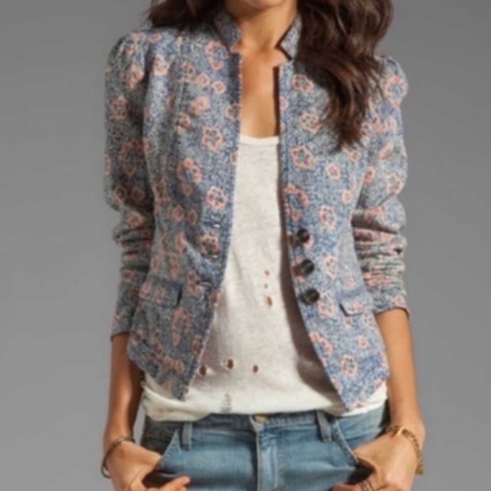 Free People Floral Blazer Size 12 - Picture 6 of 9